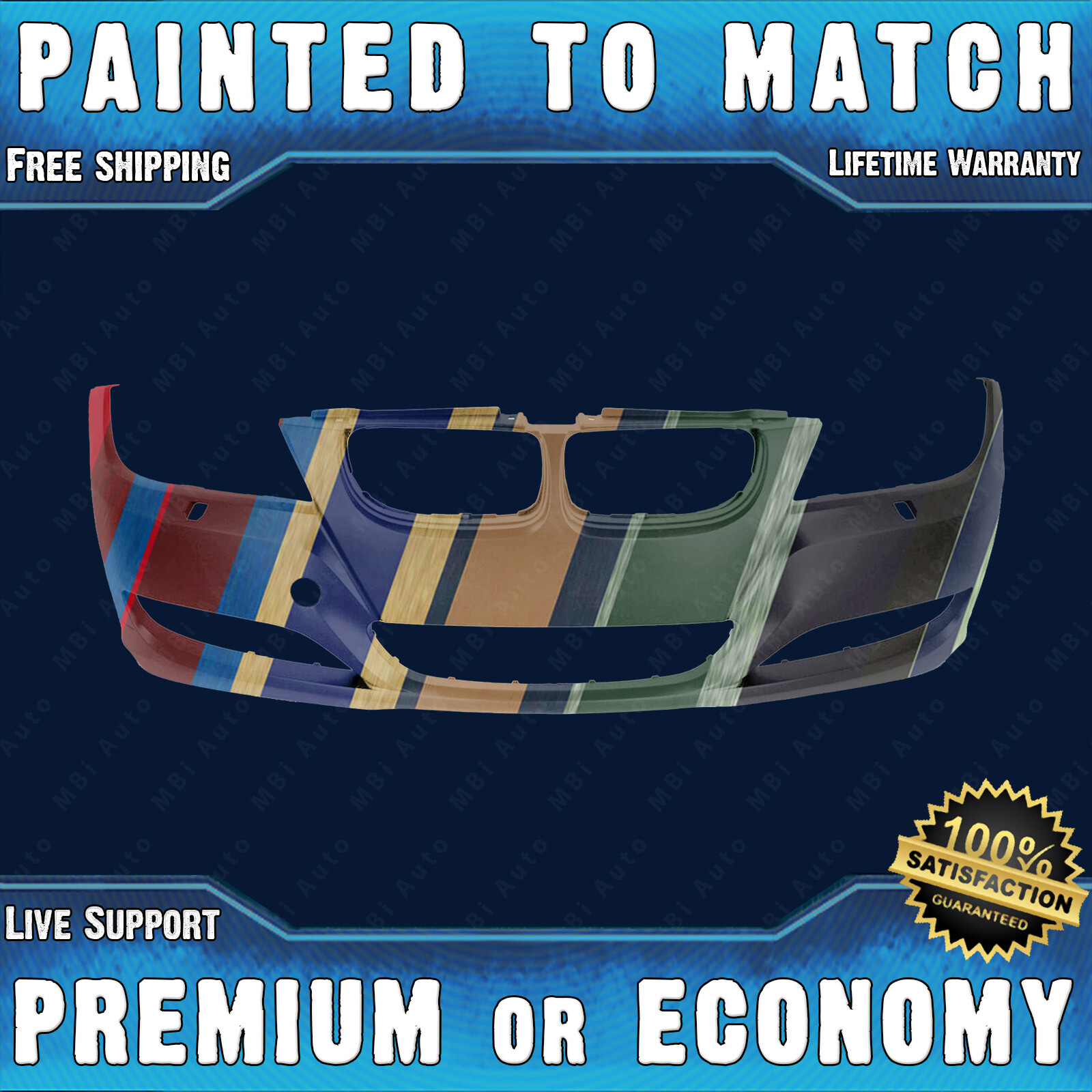 NEW Painted To Match Front Bumper Exact Fit for 2009-2012 BMW 3 w/out M Package