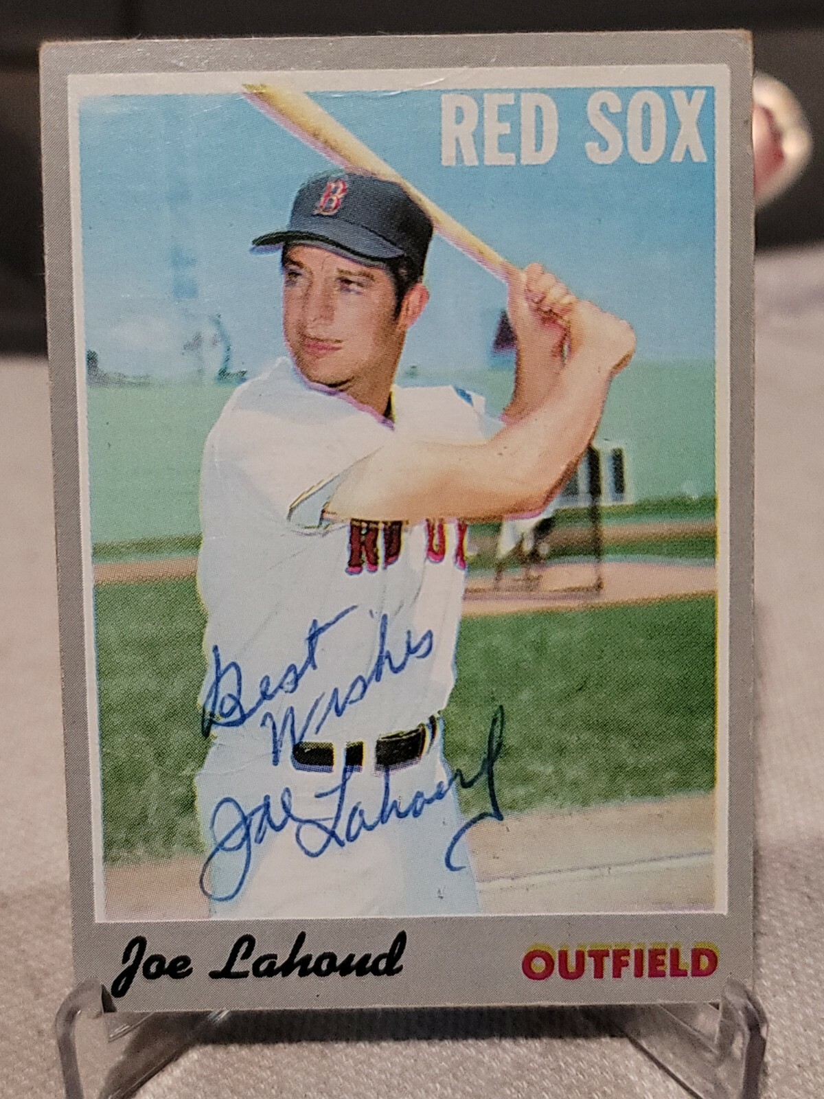 1970 TOPPS JOE LAHOUD AUTOGRAPHED REAL SIGNED CARD BOSTON RED SOX GUARANTEED