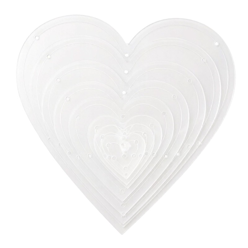 8 Different Sizes Heart Pattern Sewing Templates Acrylic Quilting Stencil Ruller