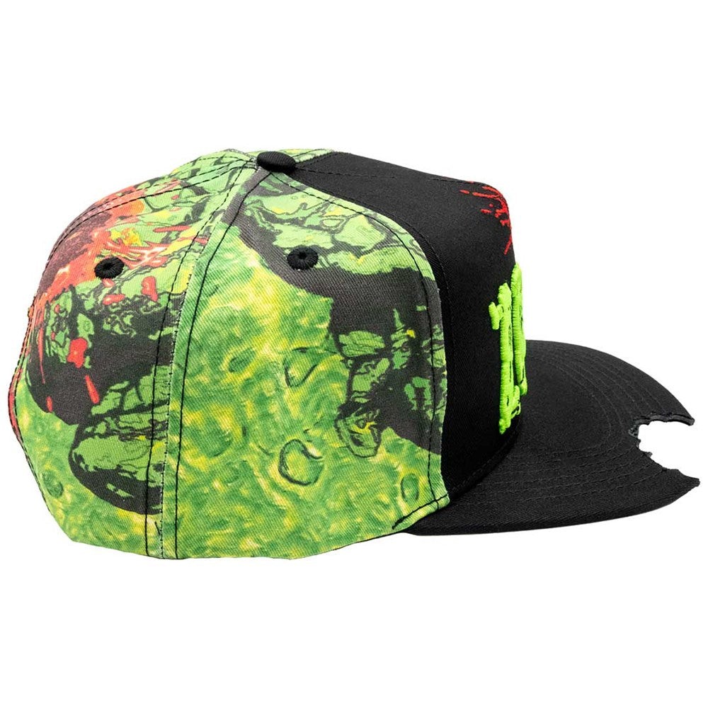 kreepsville 666 Zombie Bite Sublimated Baseball Snapback Hat Multicolor