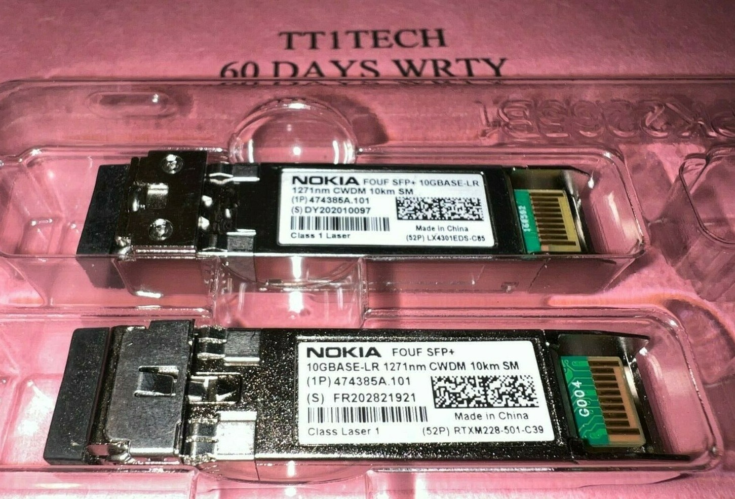 NOKIA 10G FOUF SFP+ 10GBase-LR 1271nm CWDM 10km SM Transceiver 474385A.101