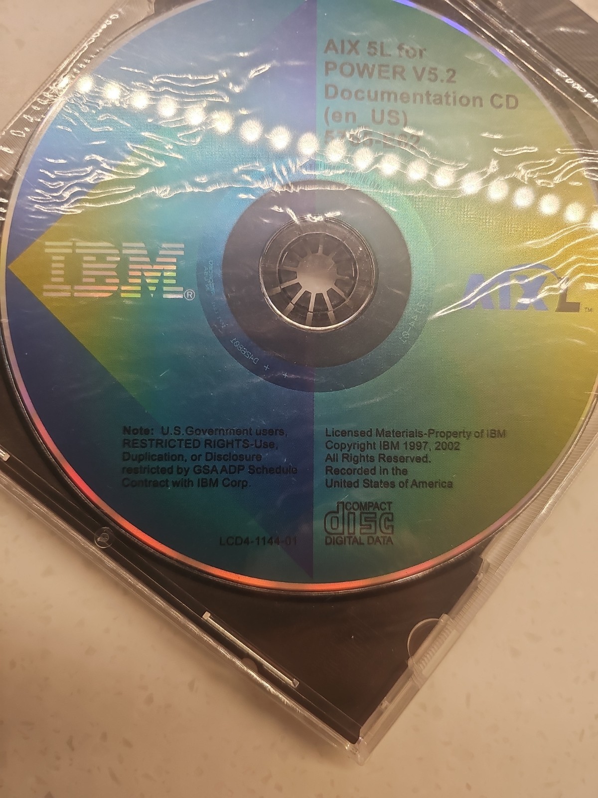 LCD4-1144-01 ~ IBM AIX 5L for POWER V5.2 Documentation CD ~ 5765-E62 ~ 2002