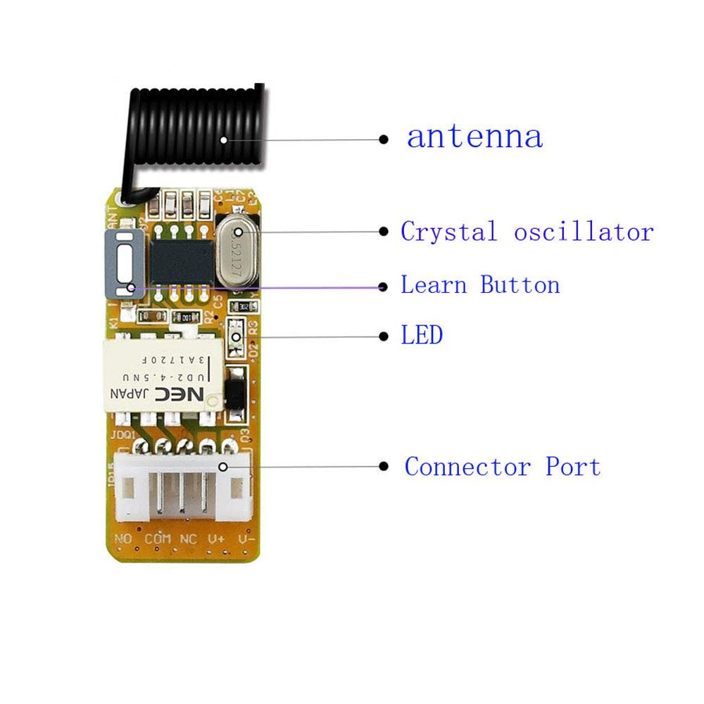DC 3.3V 3.5V 3.7V 5V 12V 1A Micro Wireless Remote Control Relay Switch Momentary