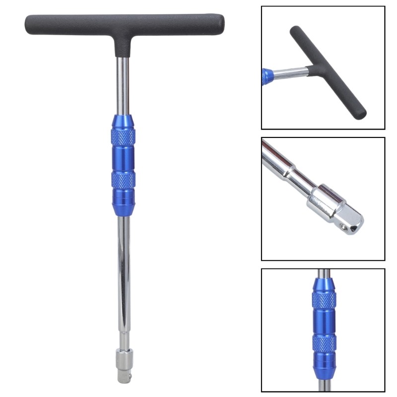 Quick Change T Handle Socket Wrench Set Include T Bar with 1/4" to 3/8" Adapter