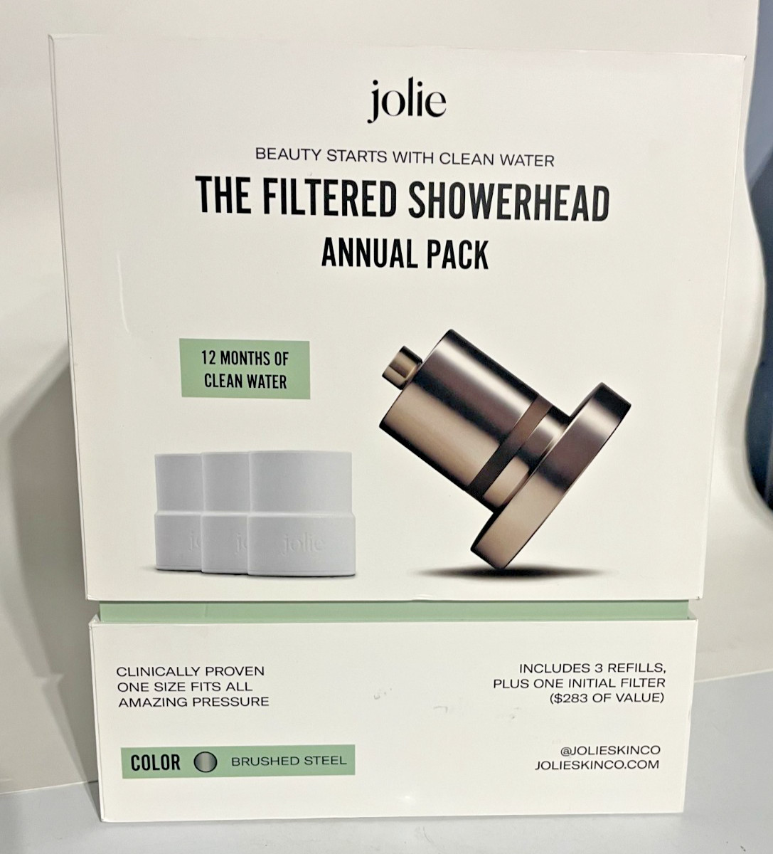 The Jolie Filtered Showerhead Bundle Annual Pack Brushed Steel-Used