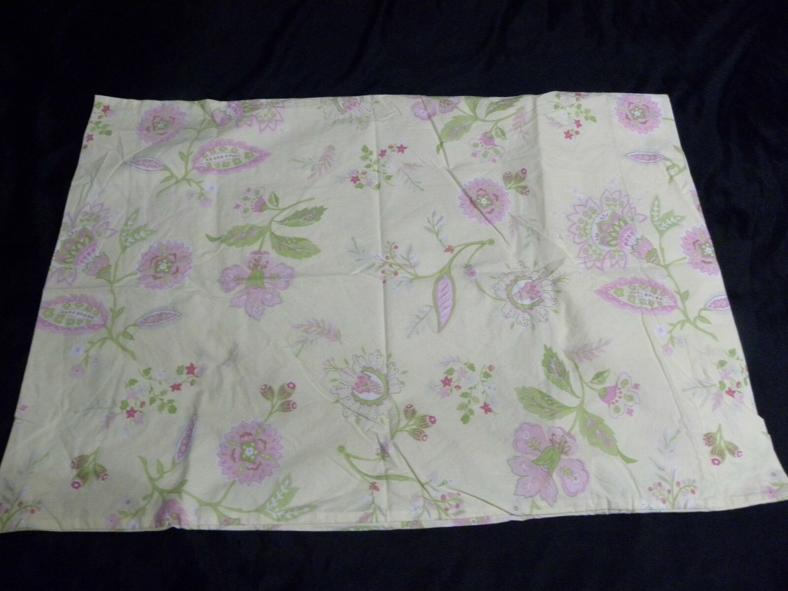 Pottery Barn Kids Standard Pillowcase Floral Paisley Yellow Green Pink White