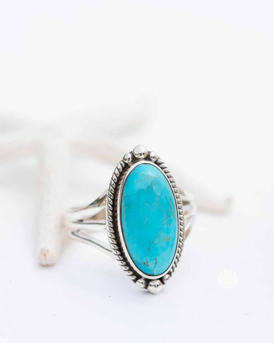 Sleeping Beauty Turquoise Gemstone Ring 925 Sterling Silver Handmade Jewelry