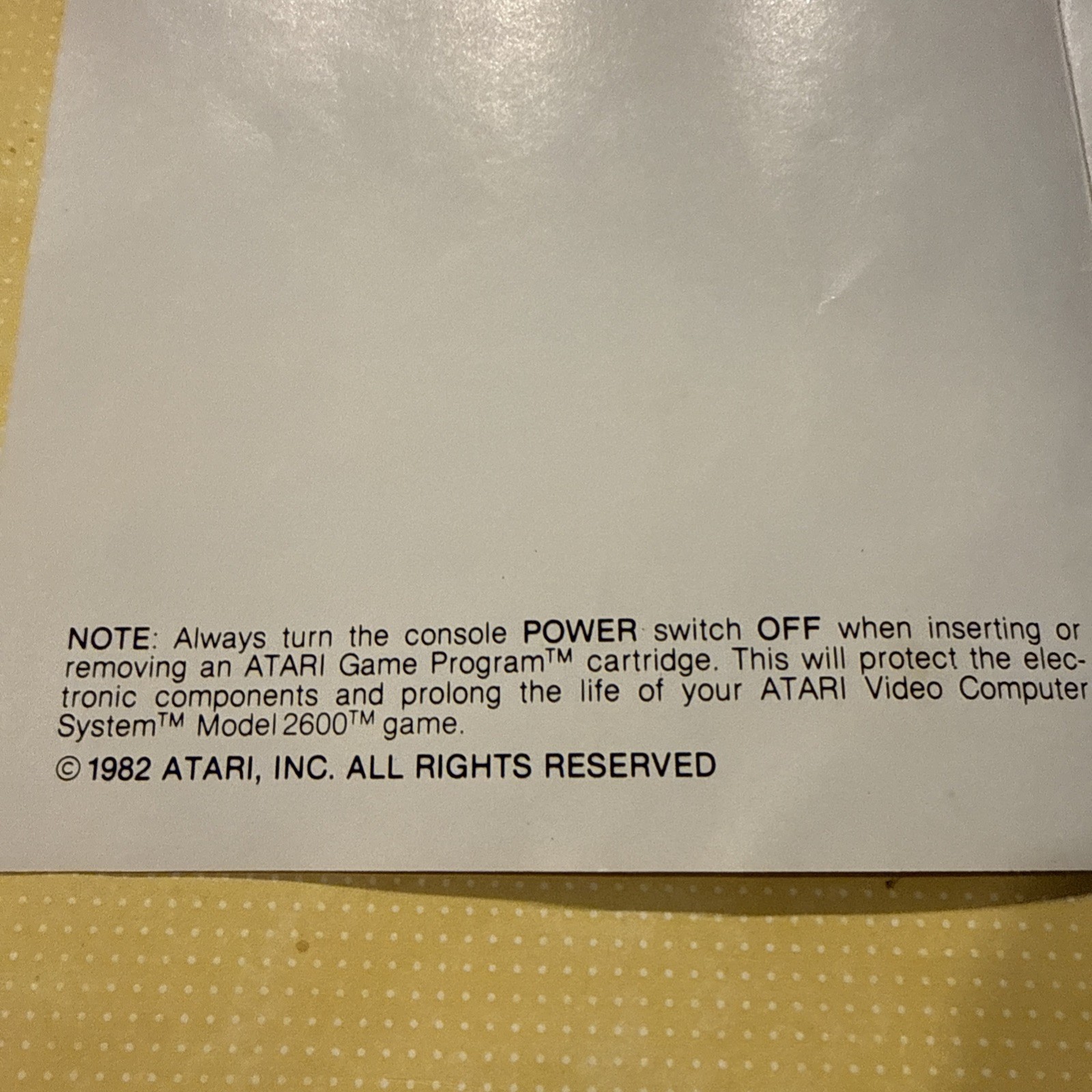 1982 Atari Baseball Game Booklet
