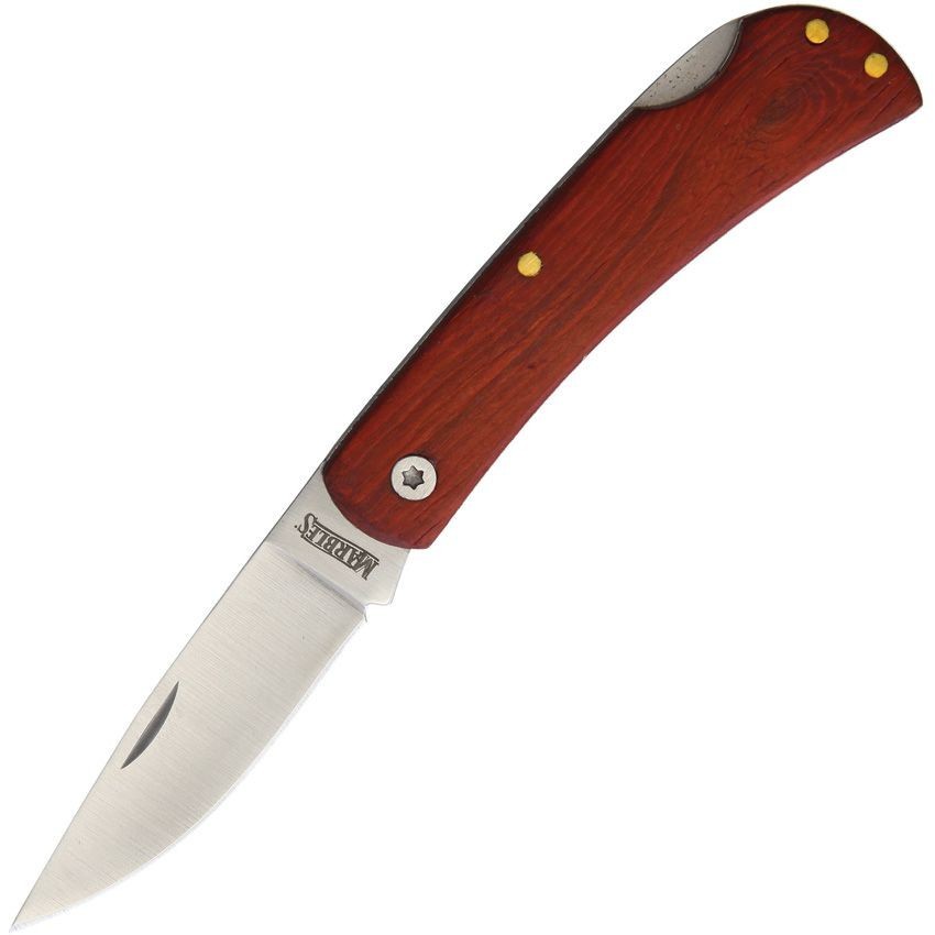 Marbles Lockback Stainless Steel Blade Wood Handle Knife MR470