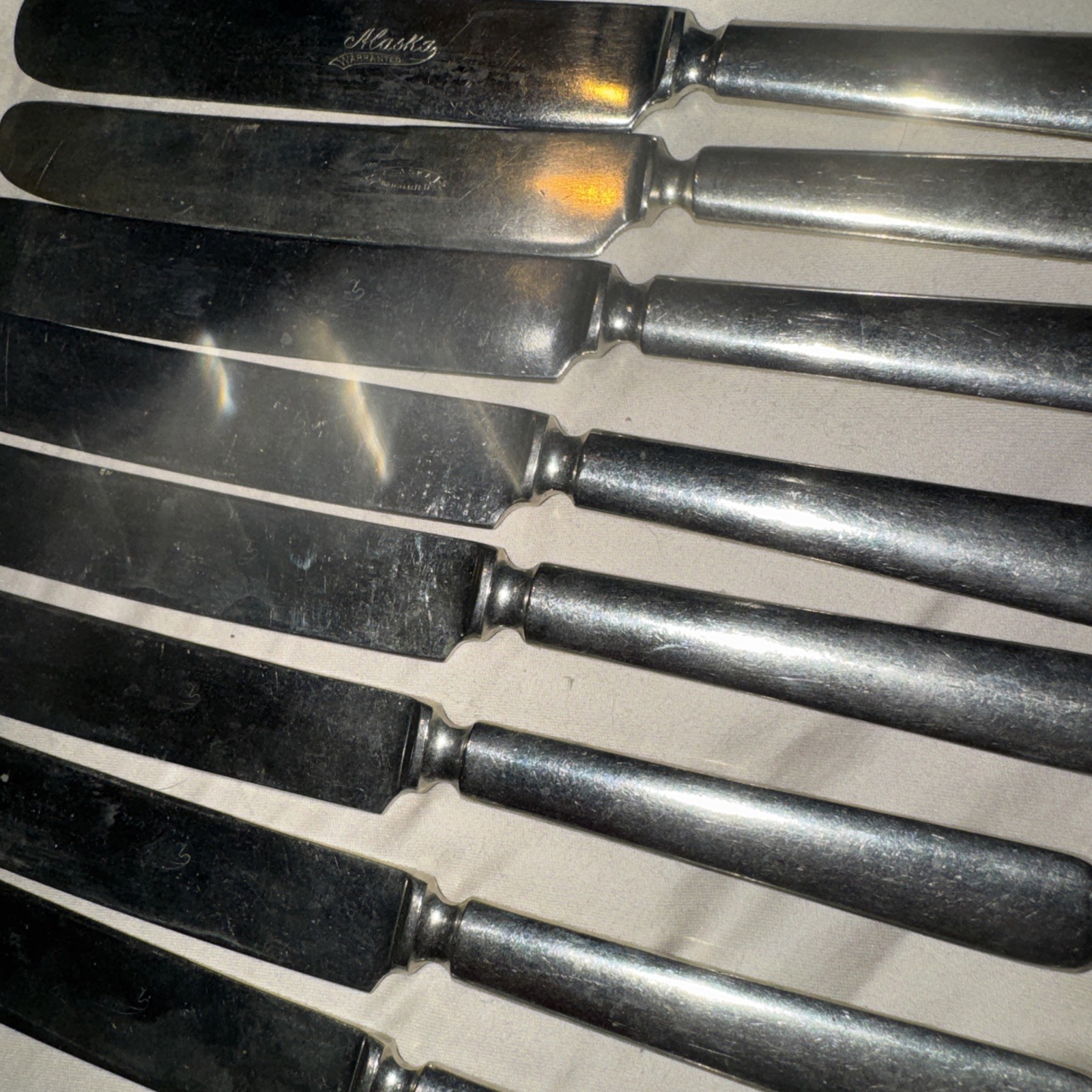 Vintage Alaska Flatware 8 Knives Silver Plated