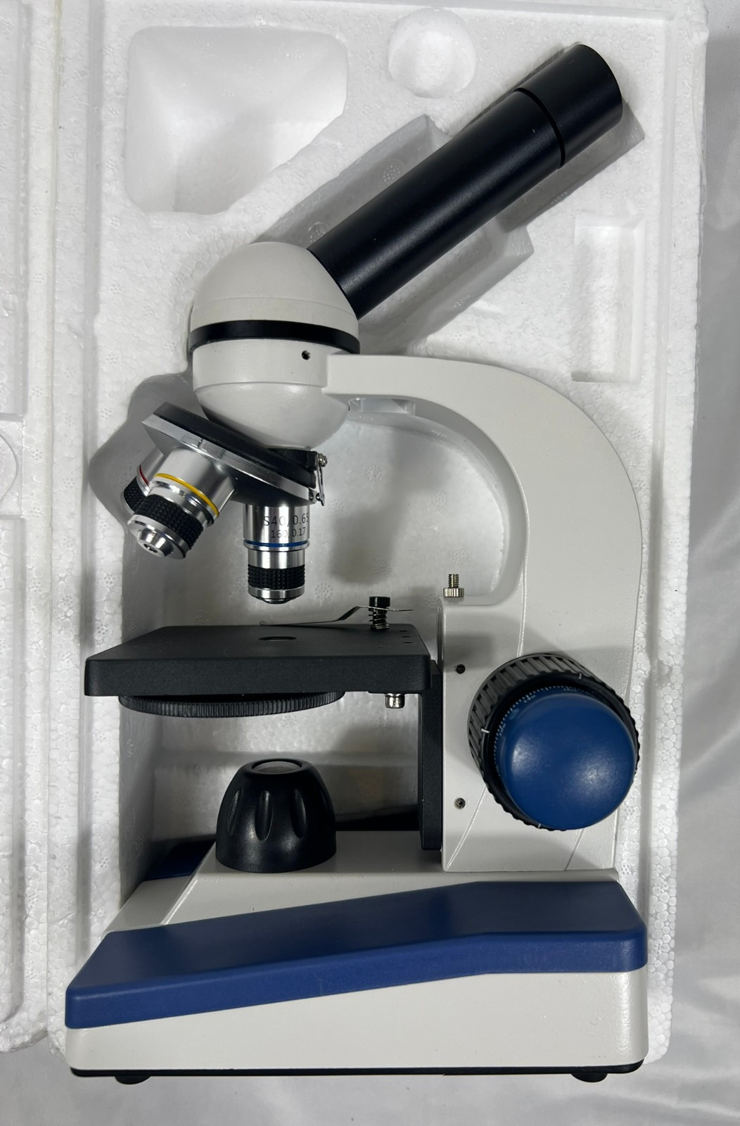 AmScope M150C 40X-1000X Monocular Compound Microscope Stage Clip Issue See Info