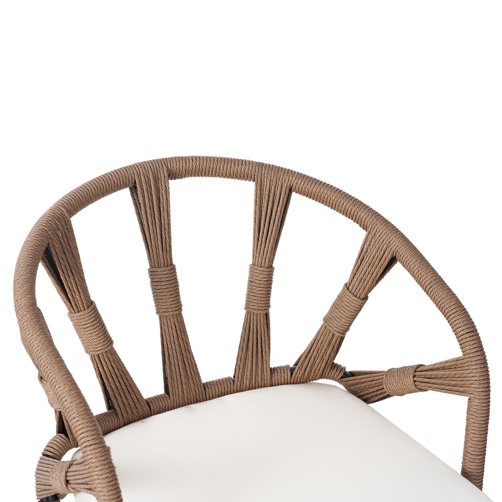4-Piece Outdoor Patio Furniture Set with PE Rattan Chairs and Plastic Wood Table