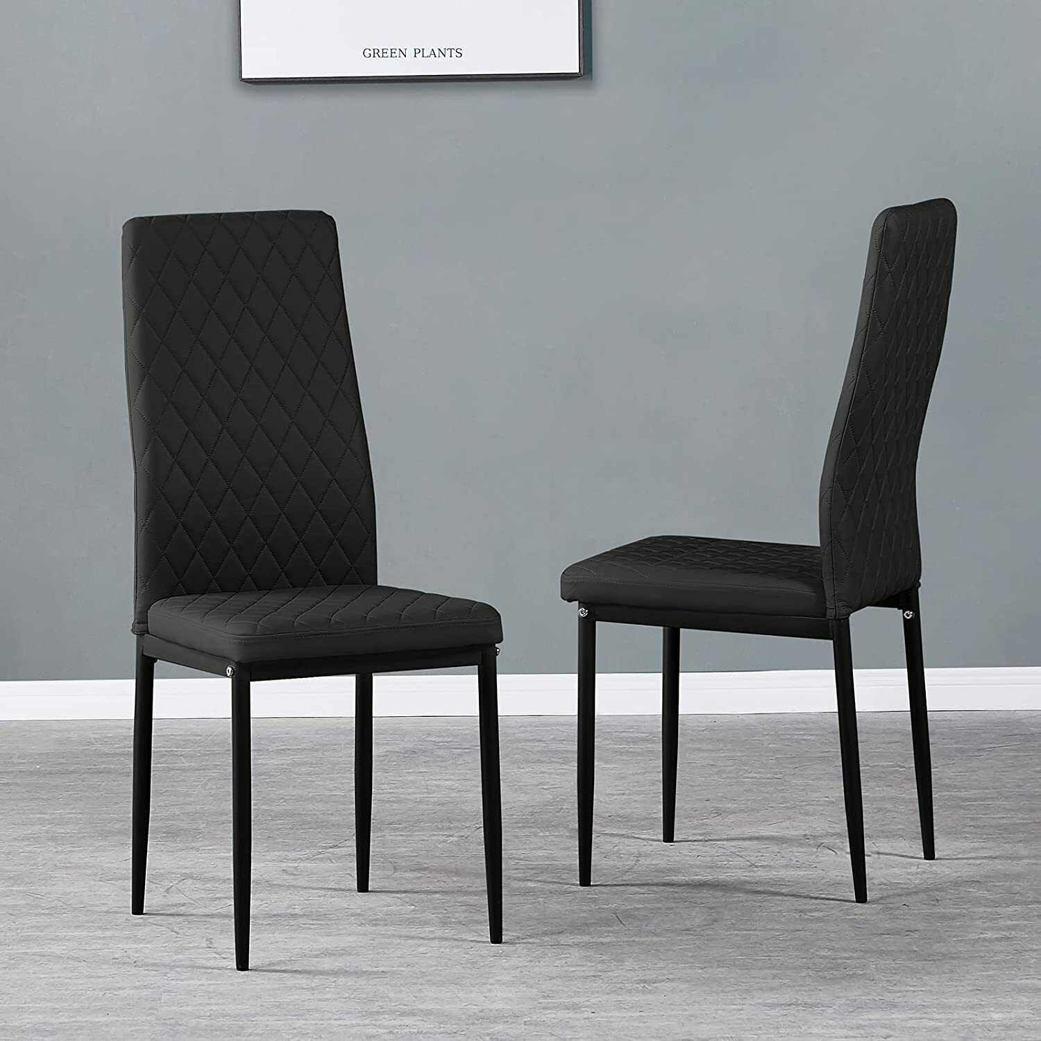 Set of 4 High Back Dining Chairs Upholstered Kitchen Chairs Modern Accent Chairs