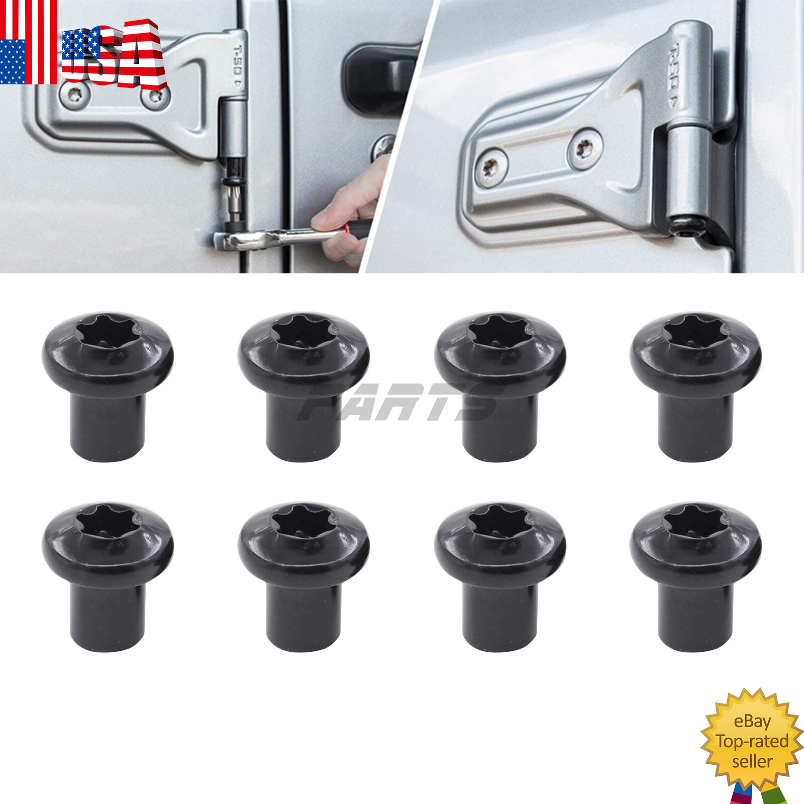8x Door Hinge Nuts 6511744AA For 2007-2017 Jeep Wrangler JK JKU