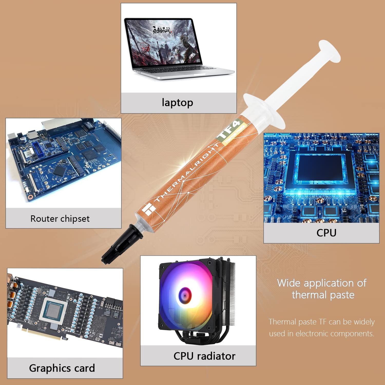 Effortless Application TF4 4g Thermal Paste - Reliable Cooling for CPUs/GPUs