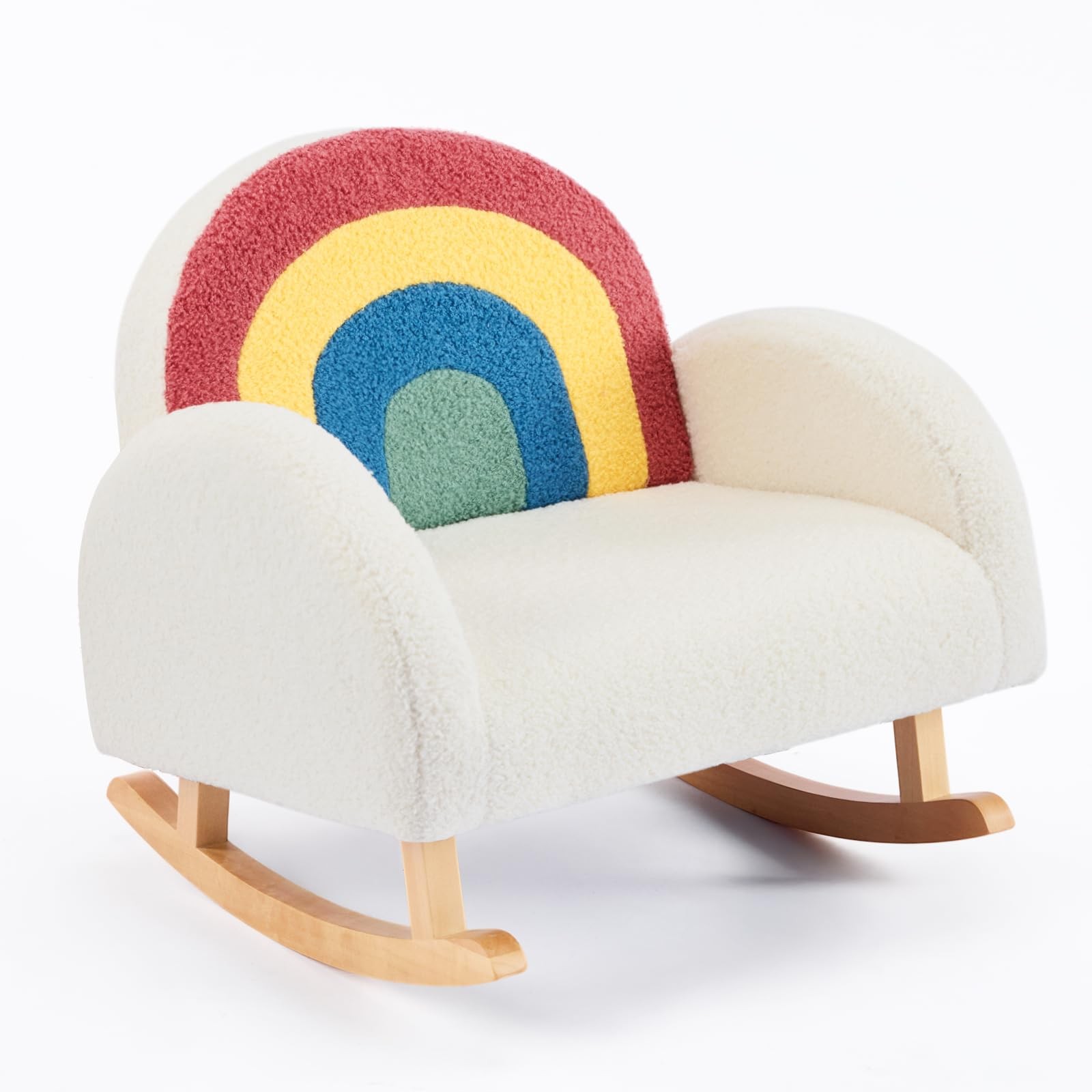 Kids Gift Rocking Chair Toddler Swaying Couch Children Armchair Wooden Frame
