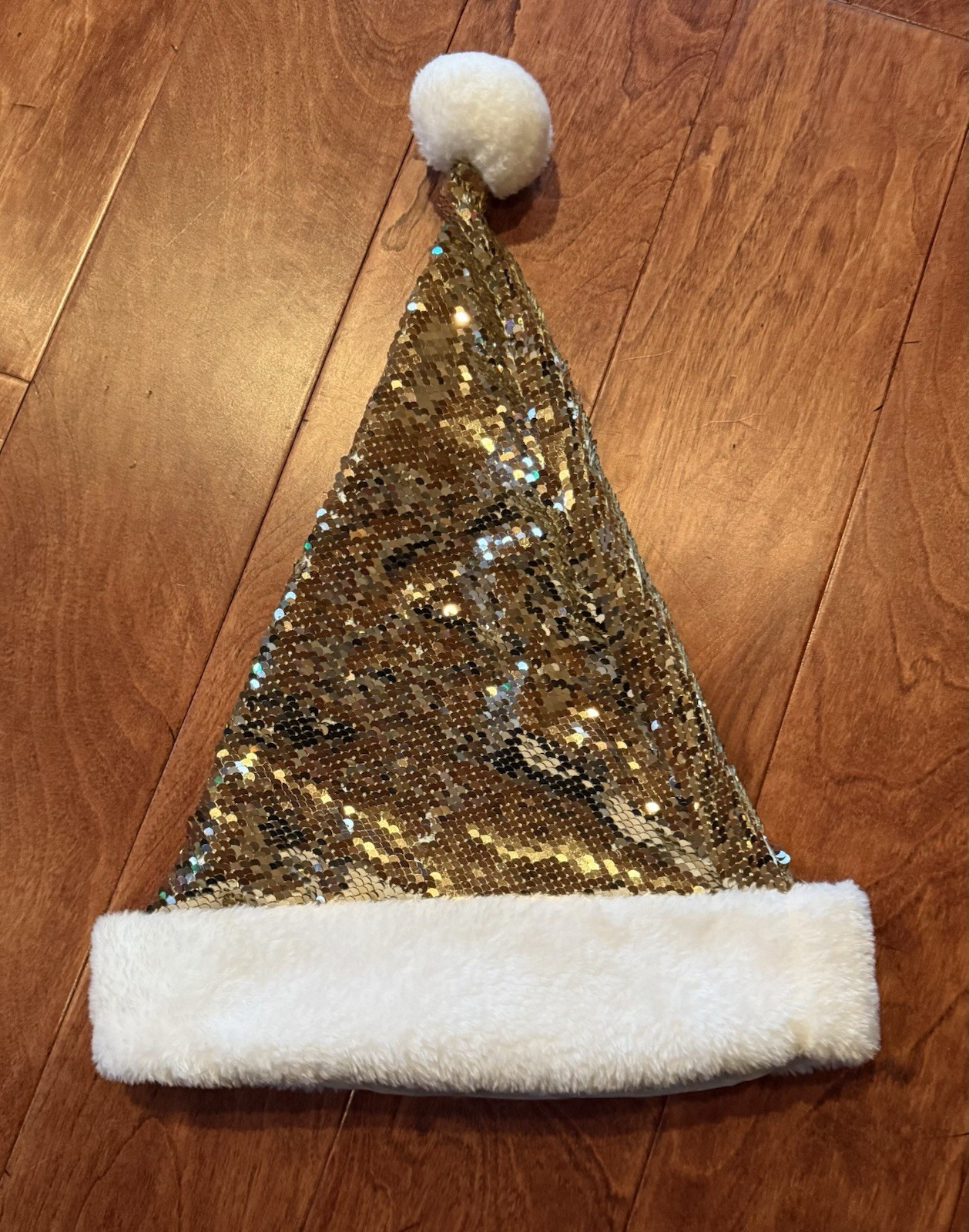 Christmas Santa Claus Hat Gold Sequence One Size