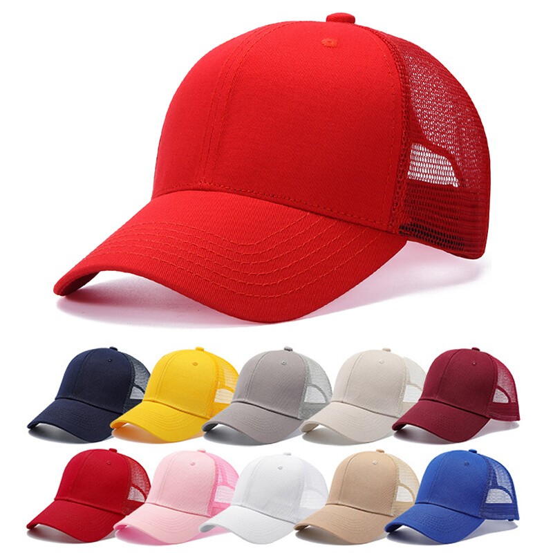 Hat Caps Snapback Solid Cap Foam Mesh Men Plain Baseball Trucker AdjustableHats#