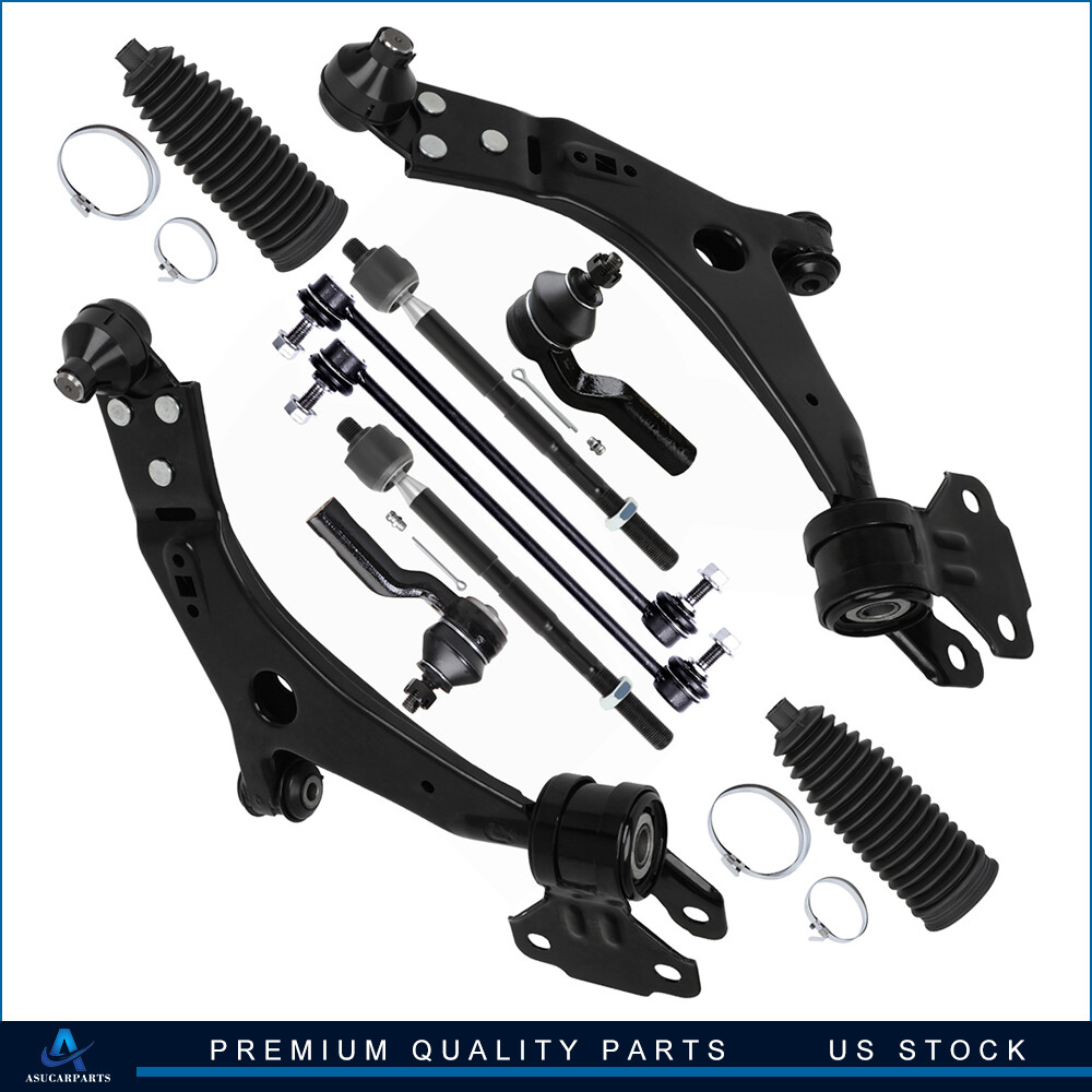 For 2012-2018 Ford Focus 10Pcs Front Sway Bar Control Arm and Ball Joint Tie Rod