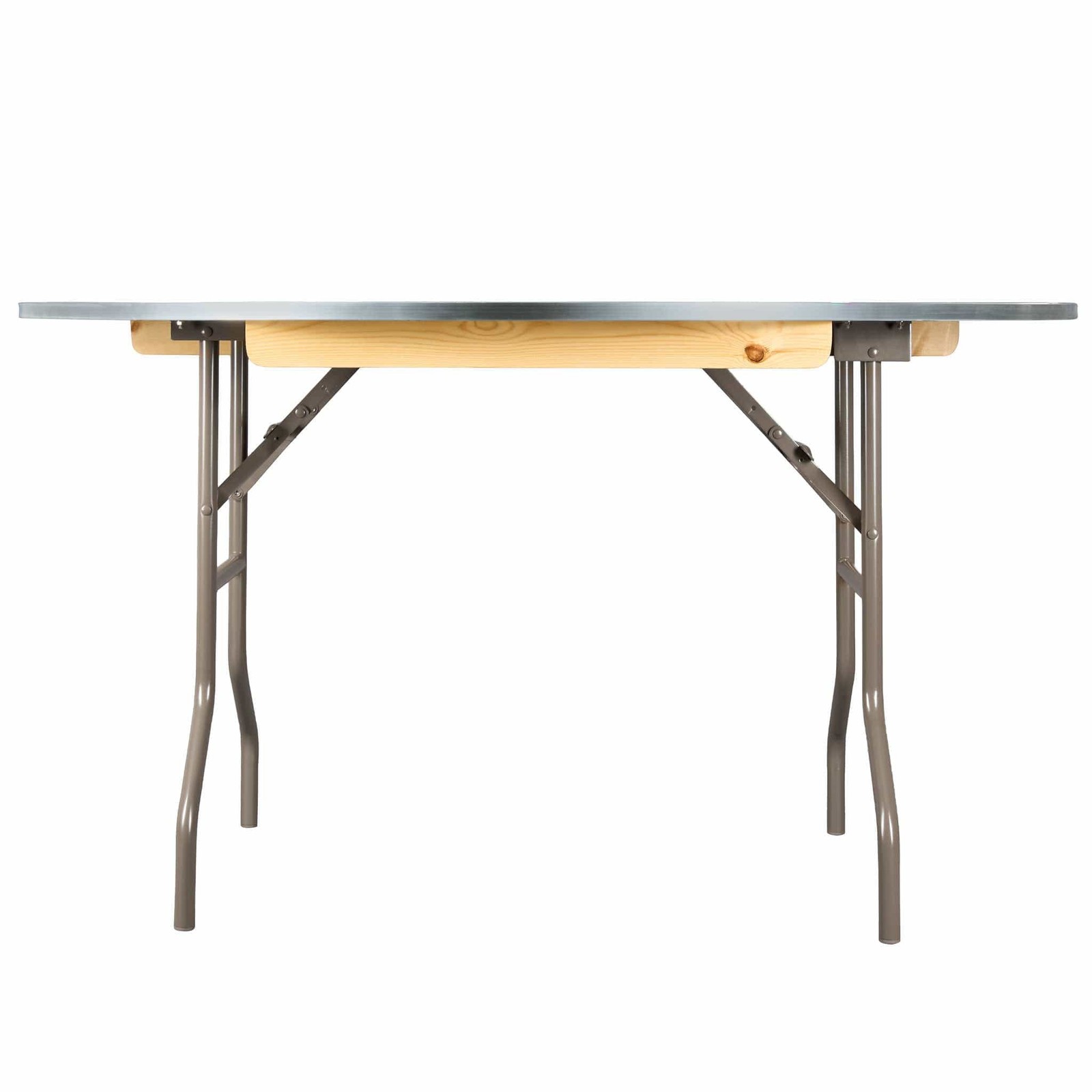 60" (5 Foot) Half Round Heavy Duty Gray Plywood Folding Banquet Table by Chivari