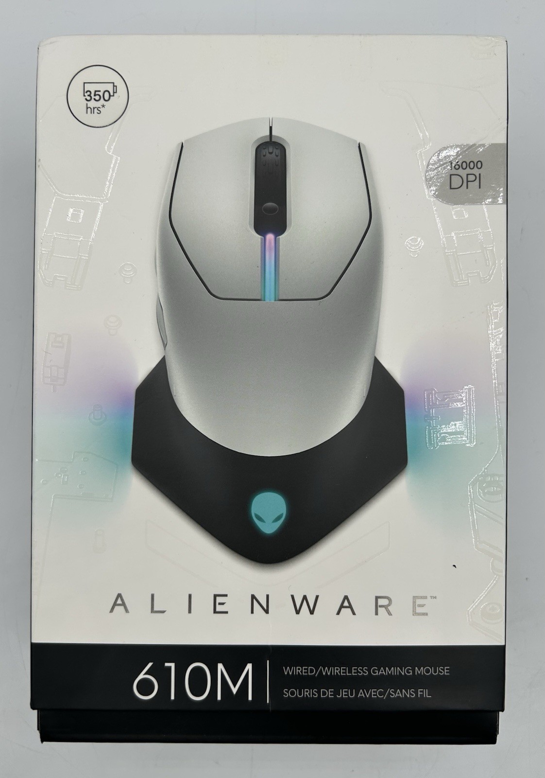 Alienware AW610M Wired/Wireless Gaming Mouse - Lunar Light - Used