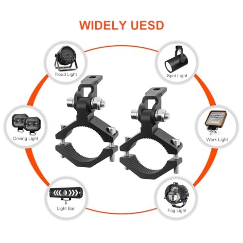 Windance 2pcs Light Bar Mount Bracket Front Fork Fog Light Spotlight Medium