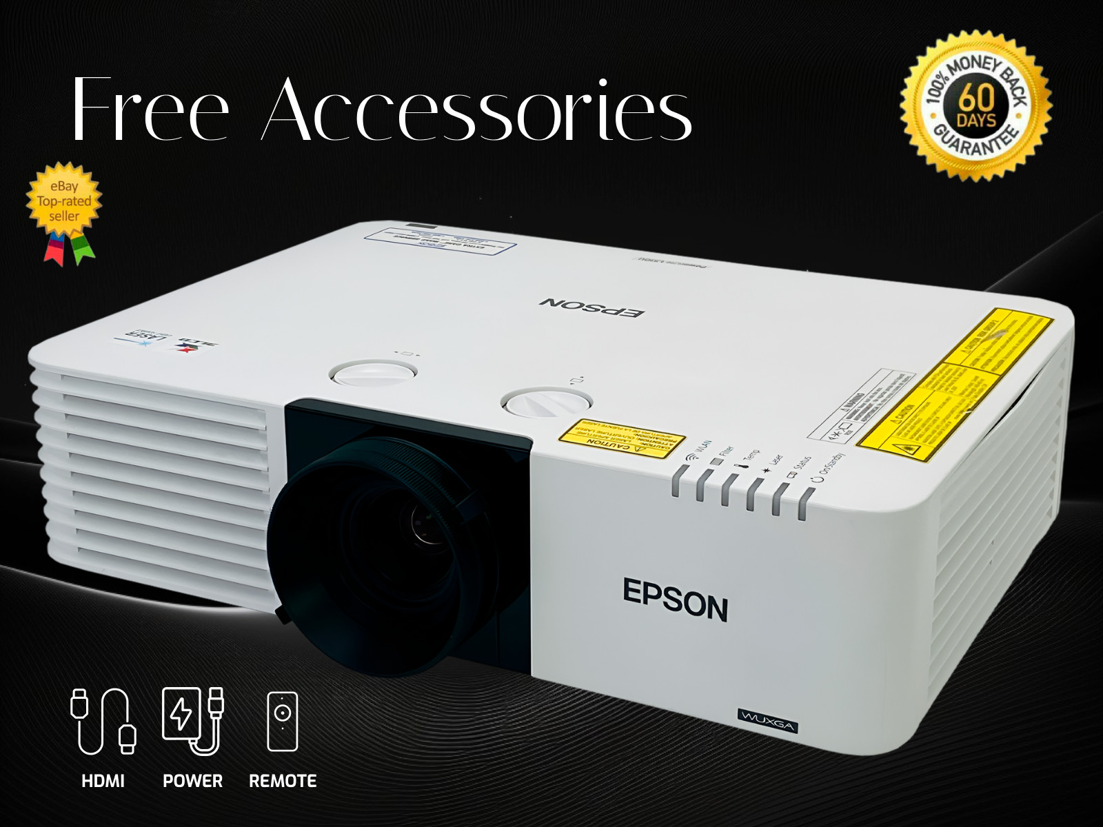 Epson PowerLite L510U 3LCD Projector WUXGA 5000 ANSI Laser Phosphor 4k HDMI