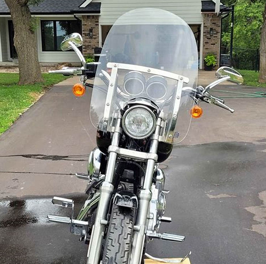 18"x16" Windscreen Windshield For Harley Davidson Dyna Softail Sportster King