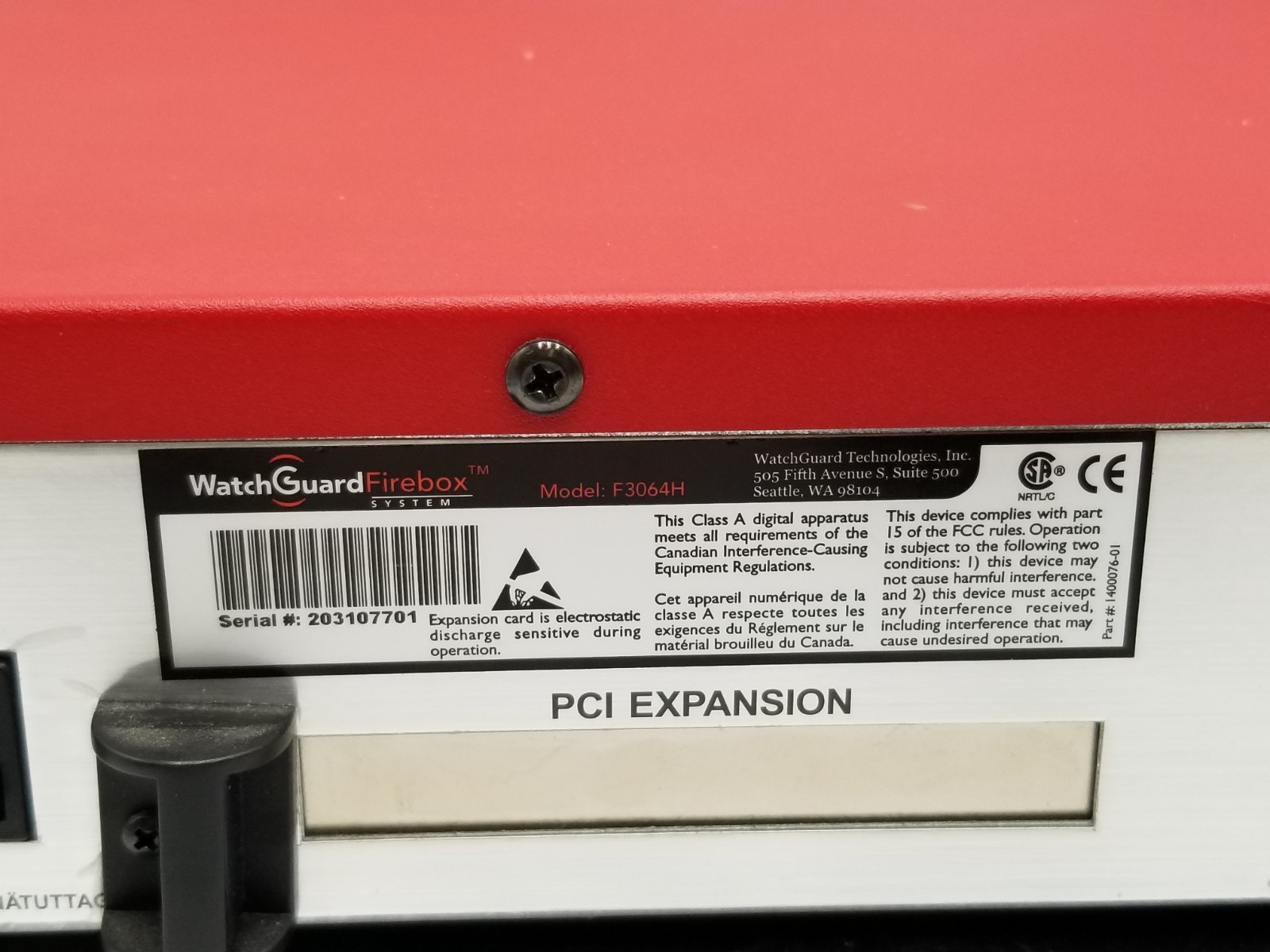 WatchGuard Firebox 1000 F3064H Network Security