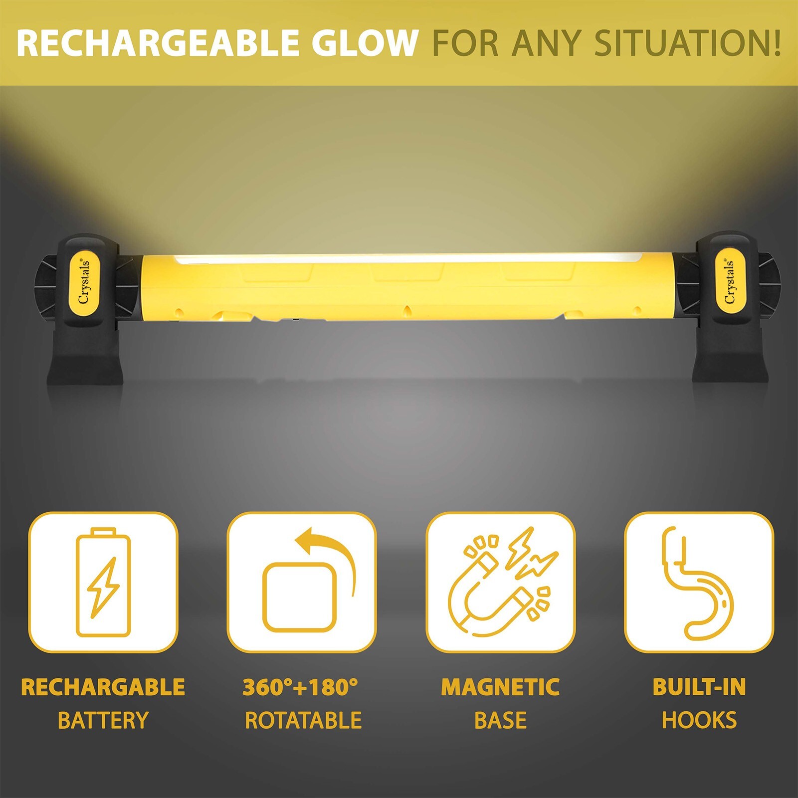 Work Light 3000LM Bright 3 Modes Magnetic Underhood Work Light Bar 5000mAh