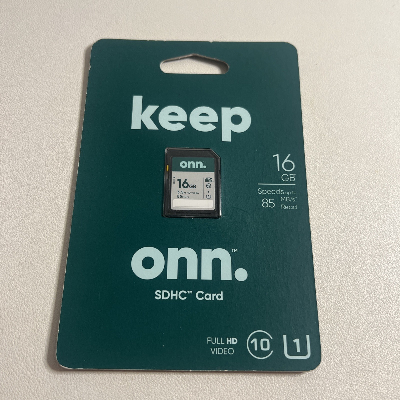 Keep Onn 16GB SDHC Card-85 MB/s Speeds-New in Unopened Package!