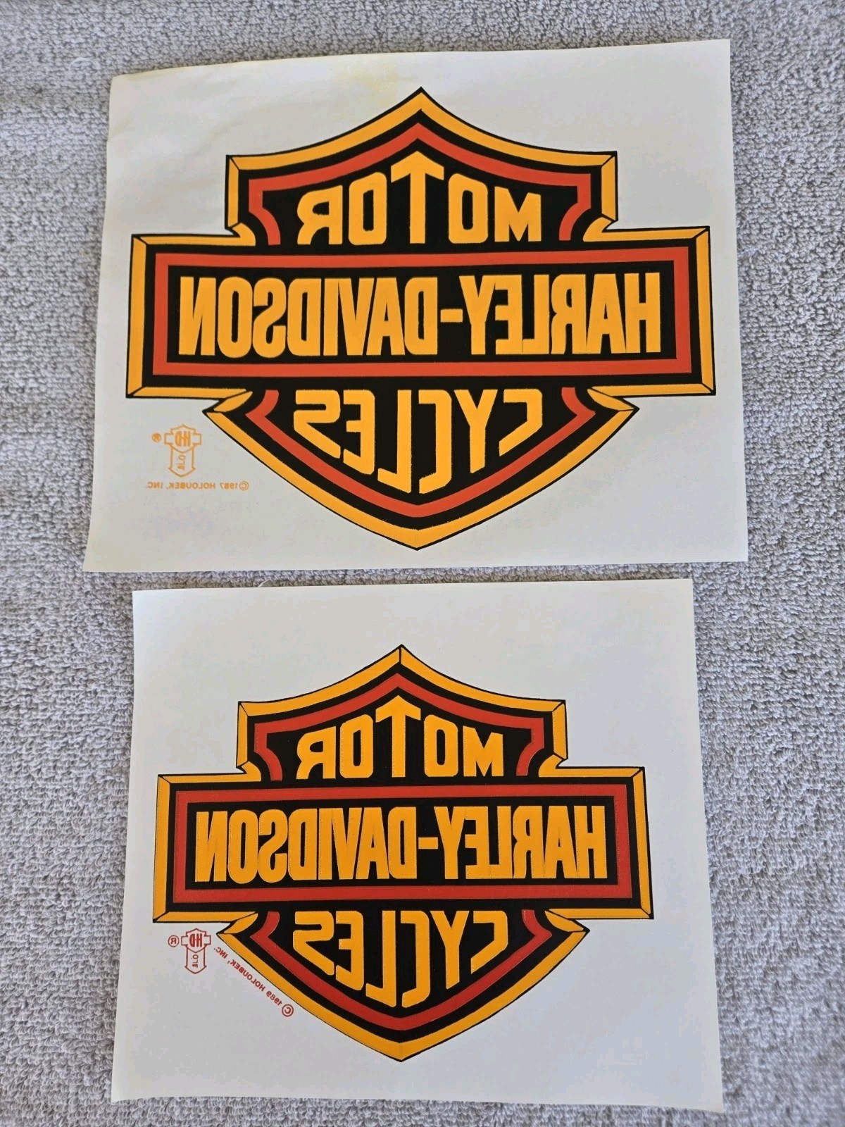 ~Vintage~ (2) 1980's Harley Davidson Motorcycles Heat Transfer Iron On Patches