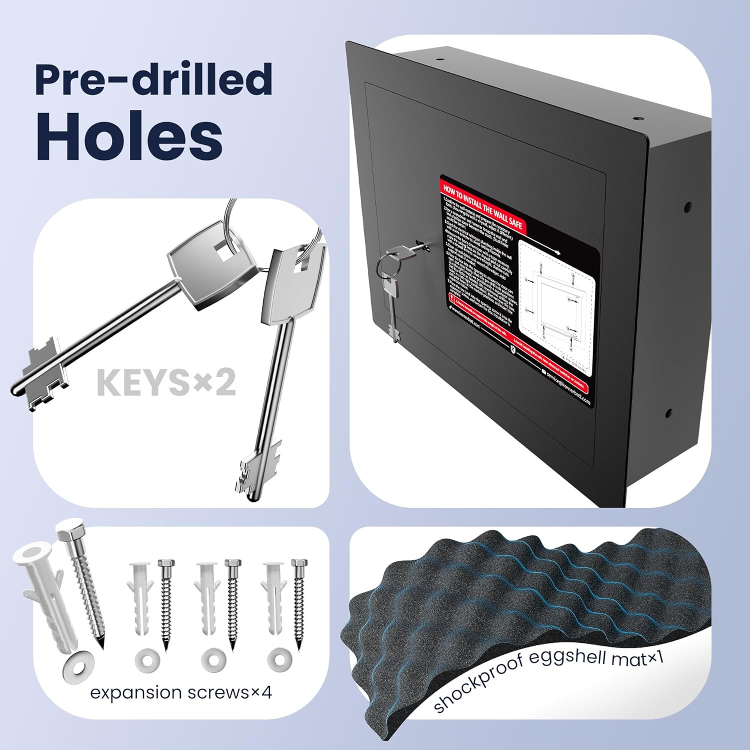 Small Hidden Wall Safe with Removable Pegboard for Jewelry & Documents