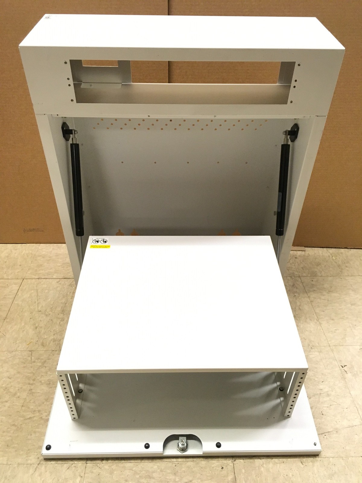 Extron MLM-WB+ White Lockable Metal Wall Box – 4U Rack AV Cabinet Flip-Down