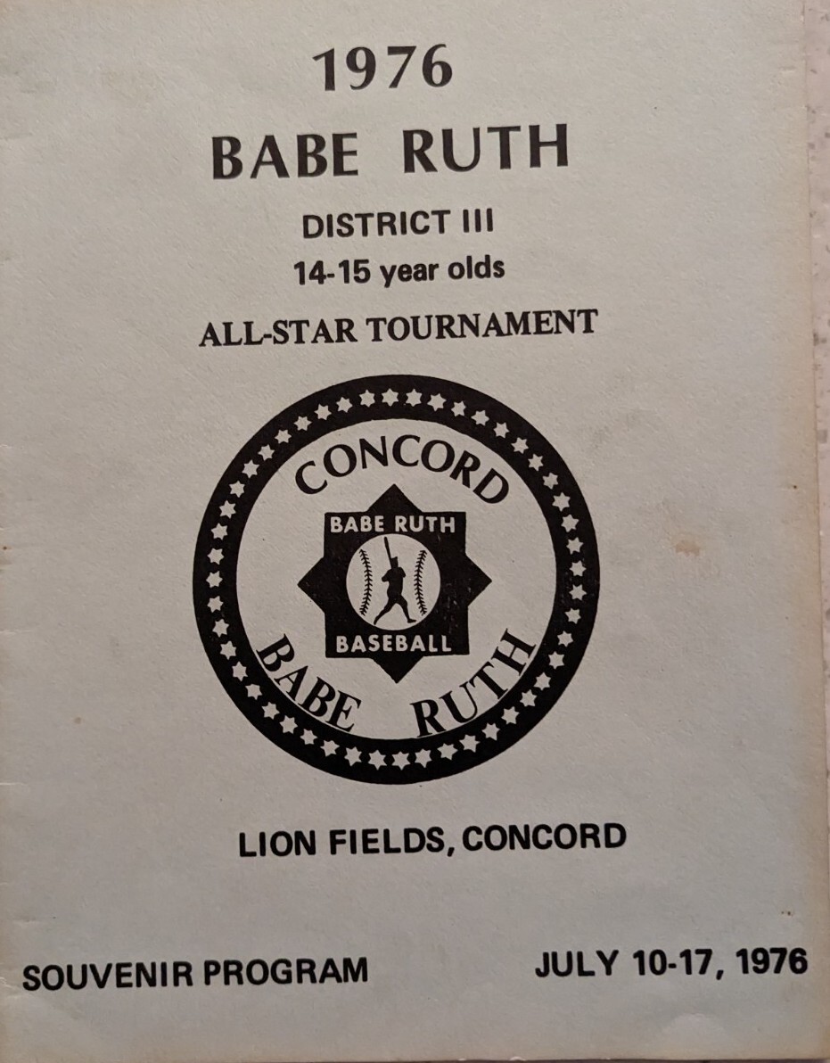 1976 Babe Ruth Tournament Program Napa Vallejo Vacaville Antioch Rio Vista