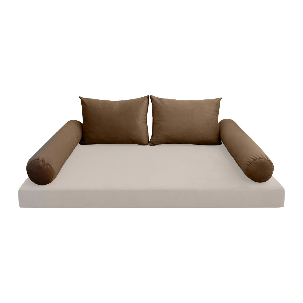 STYLE V1 Twin Velvet Knife Edge Indoor Daybed Bolster Pillow |COVER ONLY| AD308