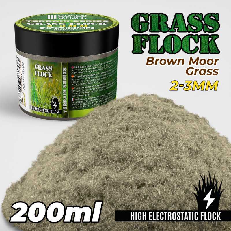 Green Stuff World 11138 Static Grass Flock 2-3mm 200ml - BROWN MOOR