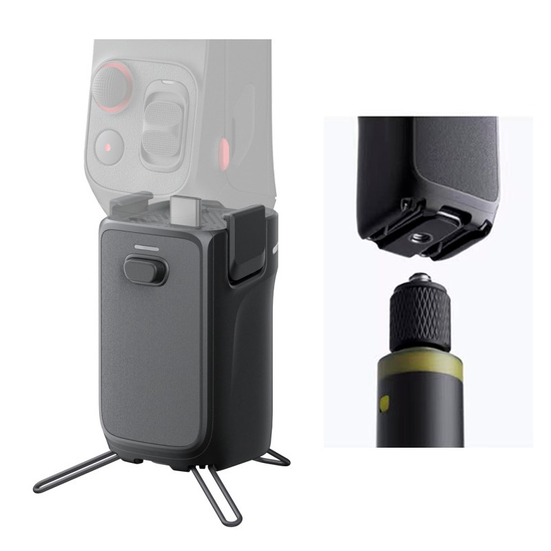 1000mAh Battery Grip for Insta360 Luna Ultra Camera Accessories w/Tripod Adapter