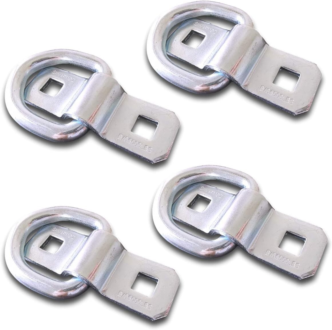 3/8” Heavy Duty D Rings Tie Down Anchors Hooks for Trailer Truck (4 Pack)