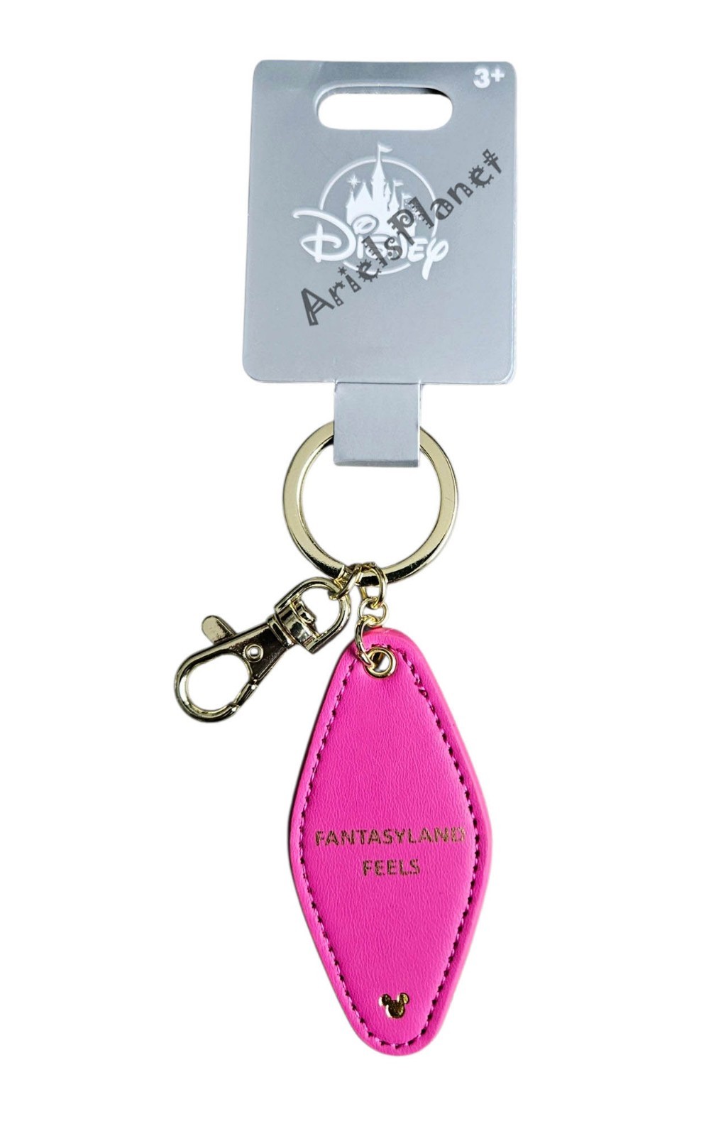 2026 Disney Parks Mickey Mouse Ear Fantasyland Feels Pink Keychain Bag Charm