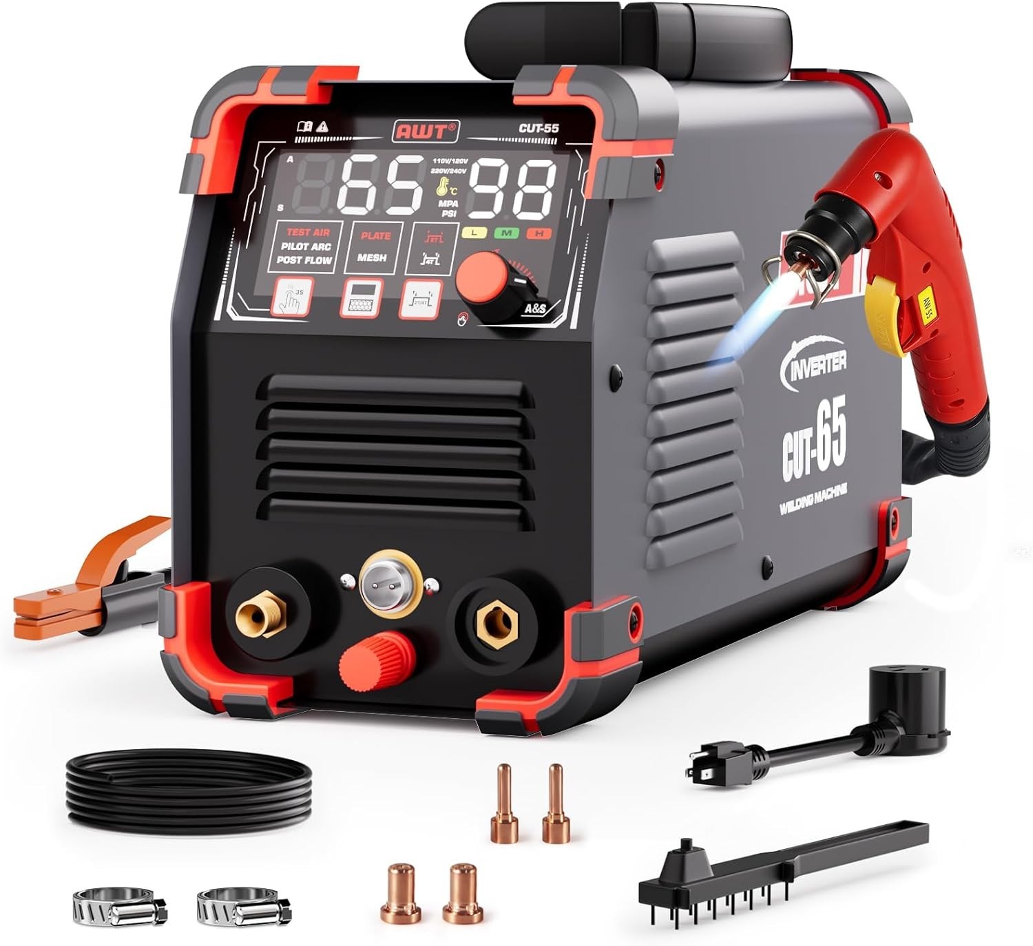 AWT 65A Plasma Cutter Non-Touch Pilot ARC HF Air Plasma Cutting Machine