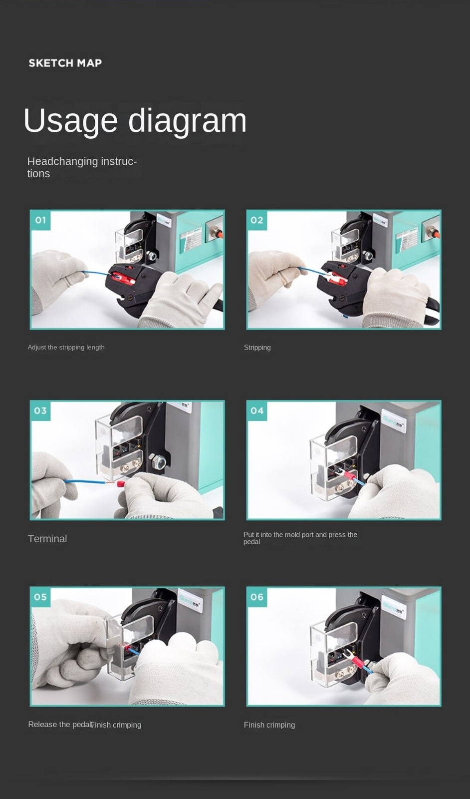 Pneumatic Crimping Pliers Cold Terminal Multi-function Crimping Machine