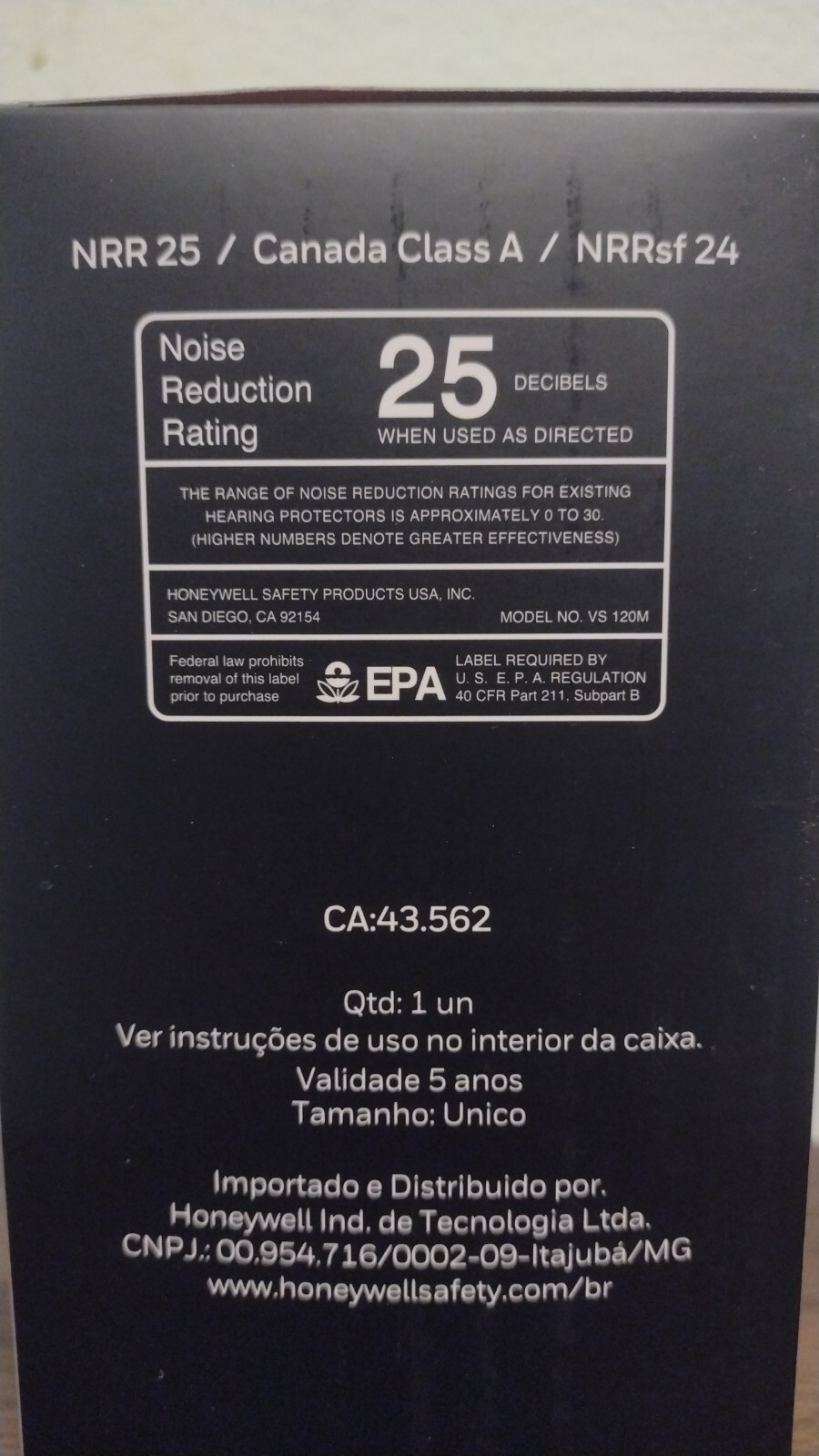 HoneyWell Howard Leight VS 120M Earmuff