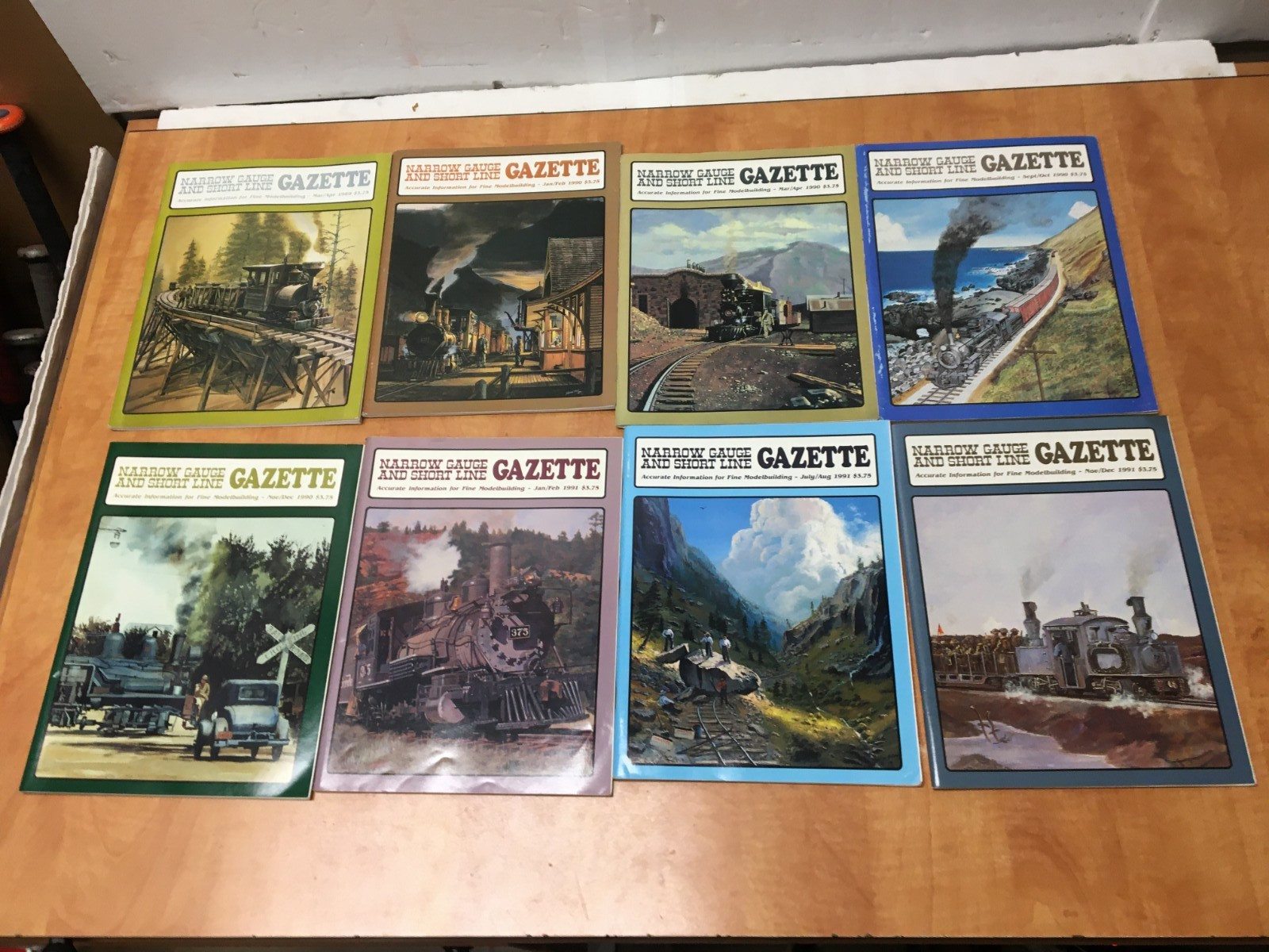 Lot of 8 Narrow Gauge & Short Line Gazette Railroad Magazine 1989 1990 1991 Mix