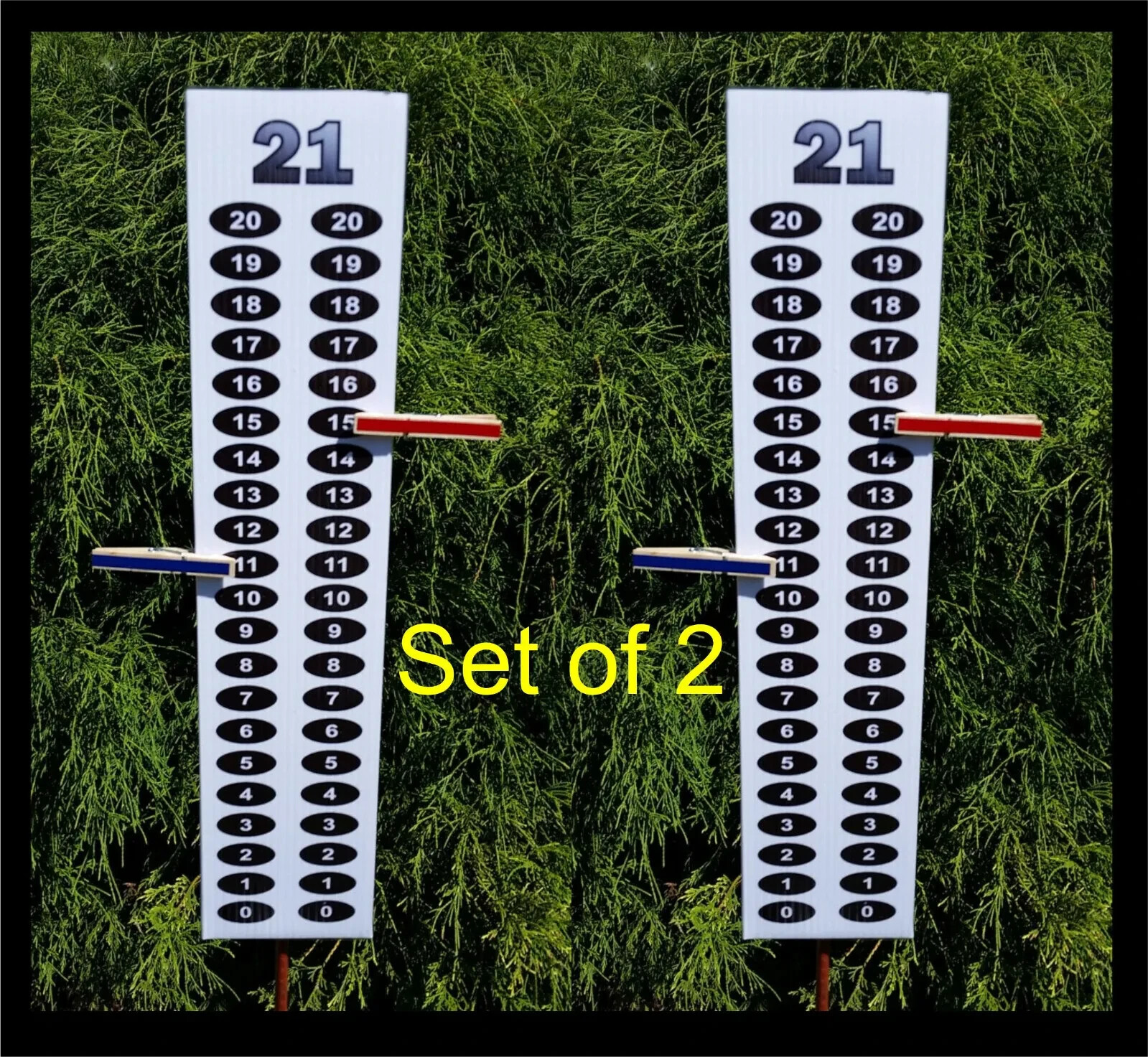 Set of 2 Scoreboard Score Keeper - Black Oval Numbers - Cornhole - Corn Hole