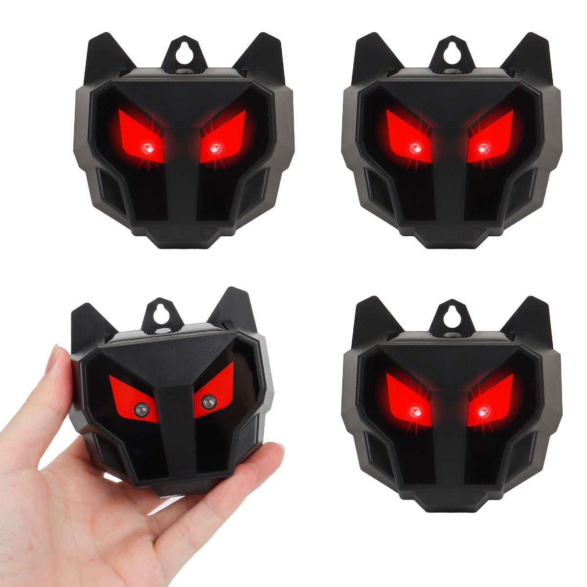 2 X Solar Predator Guard Light Red LED Deterrent Light Night Animal repeller US