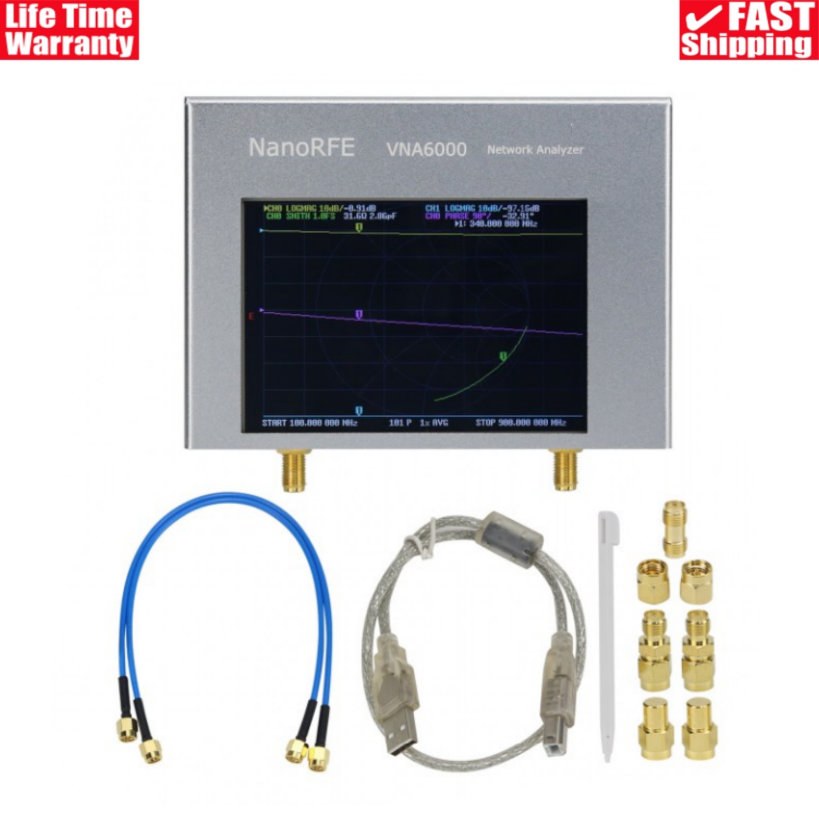 VNA6000 Two Port 6GHz Portable High Performance Vector Network Analyzer