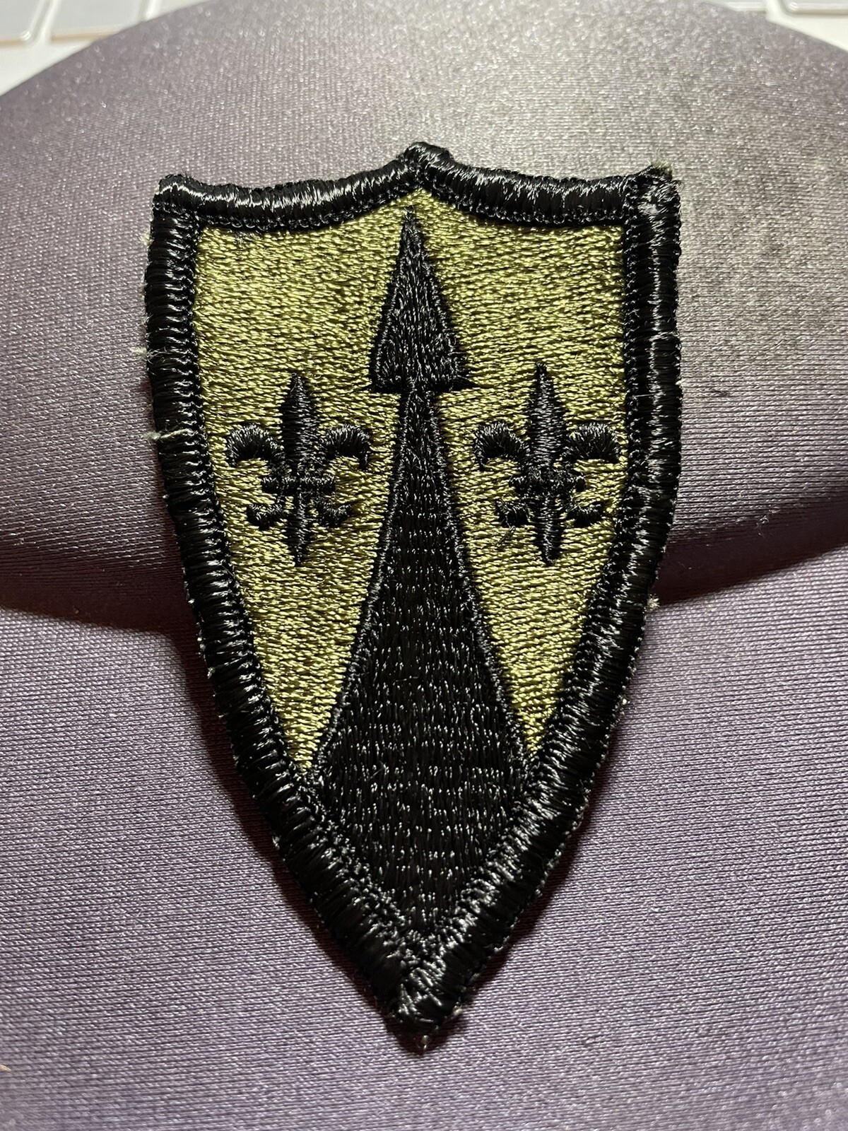 U.S. ARMY THEATRE SUPPORT COMMAND EUROPE PATCH; DATED 7/1973 SUBDUED