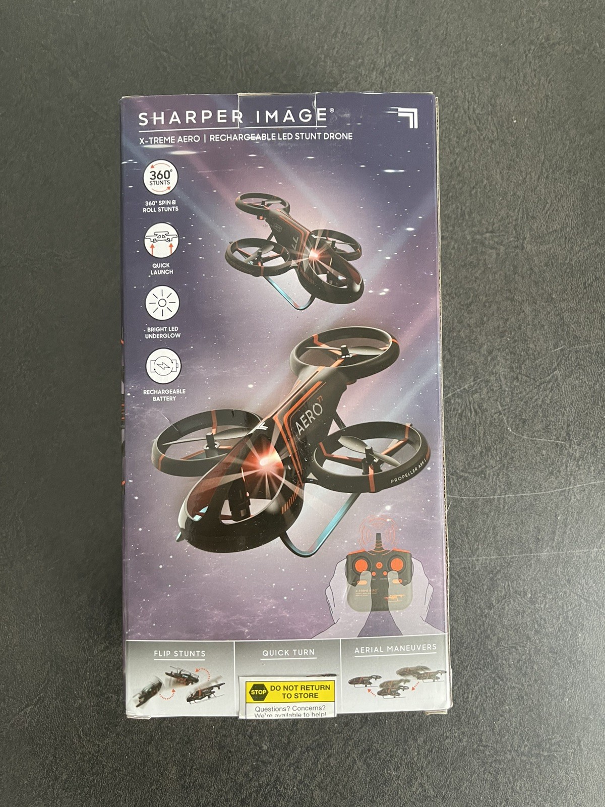 Sharper Image Rechargeable Aero Stunt Drone - Remote Controlled - New In Box