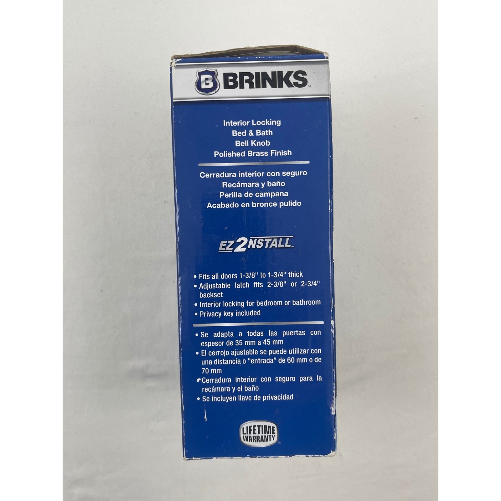 Brinks 2111-105 Interior Locking Bell Knob Polished Brass Heavy Duty Privacy